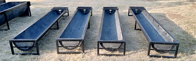 Water troughs for young cattle calves