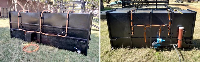 Goat foot dip spray race with pump