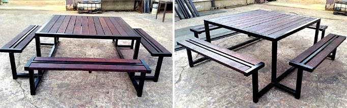 Square picnic tables - 8 seater - 12 seater