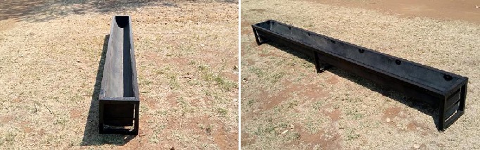 Sheep and lambs feed troughs 30cm wide and 30cm high