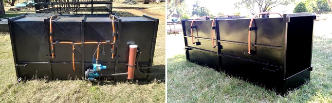 Foot dip with pump and sprayers