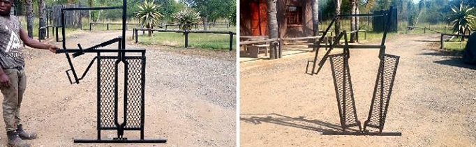 Sheep neck head clamp used in a chute