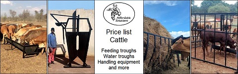 Affordable Solutions - Cattle feed and water troughs and handling equipment