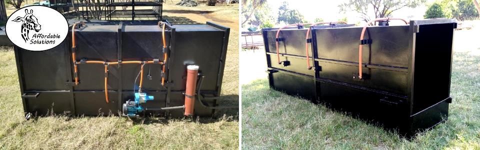 Skaap voetdip spuit tonnel vir bosluis beheer