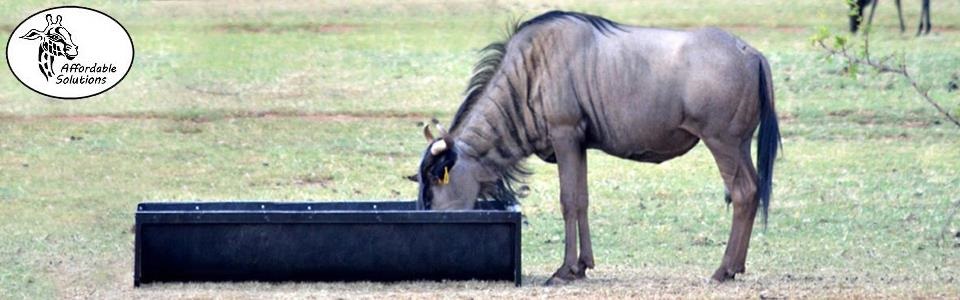 Wild voer bakke vir nyala, springbok, rooibok, koedoe, kameel perd, eland, buffel, blesbok, waterbok, wildebees 