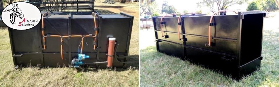Lewende hawe voet dip spuit tonnel vir bosluis beheer