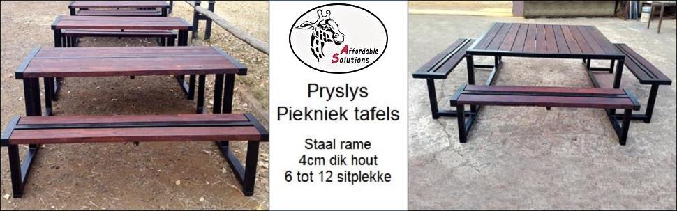 Piekniek tafels vir die tuin , stoep of braai area by die huis, gaste huis, lodge, plaas, werk plek