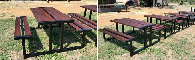 Standaard piekniek tafels - 6 sitplek en 8 sitplek